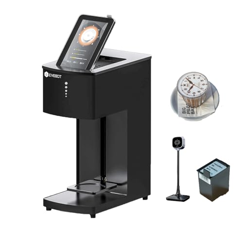 EVEBOT Coffee Latte Art Machine FM1 Portable Cookie Decorating Supplies on Coffee Cocktails Cakes Selfie & Personalized Designs Brown POD*1