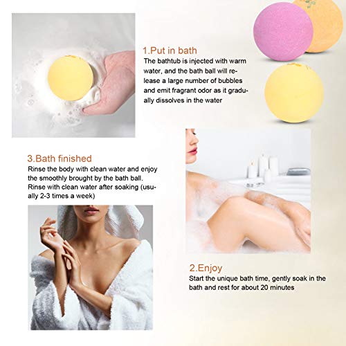 Badbommen Cadeauset 6 stuks, Lichaam Bevochtig Bruisend Bubbelbad Bommen Biologische Natuurlijke Essentiële Oliën… - Image 5