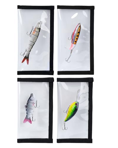 UCEC Fishing Lure Wraps, Lure Shield, Keeps Fishing Safe, Premium Clear Puncture-Resistant PVC Easily See Lures Lure Covers Bait Storage, 2 Large 7.87