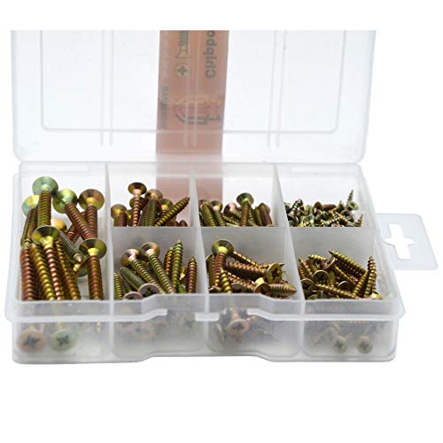 ORGRIMMAR Holzschraube Phillips Flachkopf Trockenbau Spanplattenschraube Pozi Drive Gelb Verzinkt Holz Innenausbau… – Bild 8