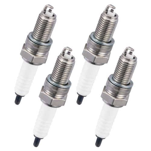 Image of BDFHYK 5531 Spark Plugs Compatible with Honda Compatible with Kawasaki for Suzuki for Triumph Universal Motorcycle Spark Plugs Replacement for DPR6EA-9 Set of 4