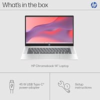 HP Chromebook 14 inch Laptop, HD Display, Intel Processor N100, 4 GB RAM, 64 GB eMMC, Intel UHD Graphics, Chrome OS, Glacier Silver, 14a-nf0019nr — image 8