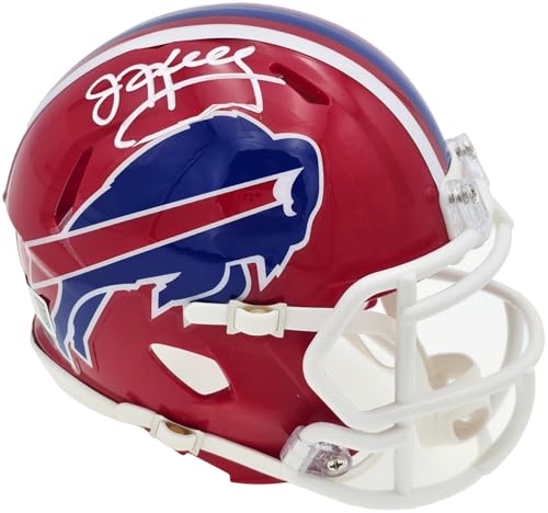 Jim Kelly Autographed 1987-01 Throwback Red Speed Mini Football Helmet Beckett BAS Witness Stock #241391