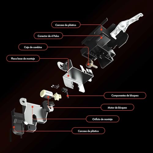Miniatura 4 de Frankberg Cerradura De Puerta Trasera Maletero De 4 Polos Compatibles Con Golf V Golf Vi Golf Plus T.O.R.A.N P.A.S.S.A.T. Leon Toledo Iii Altea Replace 1k6827505e 5k0827505a