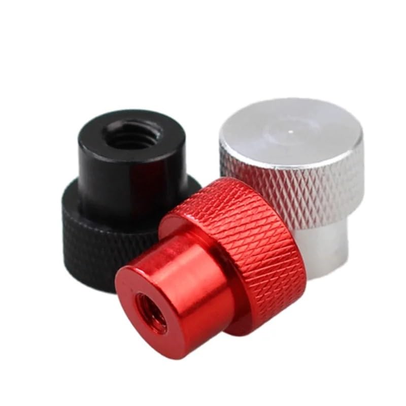 Blind Hole Hand Nut Aluminum Alloy Knurled Step Nut with Collar Thumb Nuts M3 M4 M5 M6 M8 M10 1Pcs(Red,M3x12x12mm)