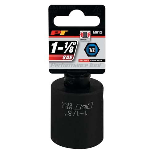 Image of Performance Tool M812 1 /2 Drive 1-1 /8 6-Point Impact Socket for Heavy-Duty Automotive and Industrial Applications