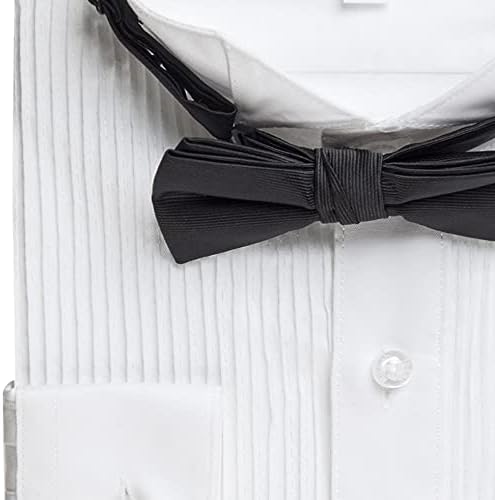 Isaac Mizrahi Boy's 100% Cotton Button Cuff & French Cuff Wing Tip Collar Tuxedo Shirt with Bowtie - Image 2