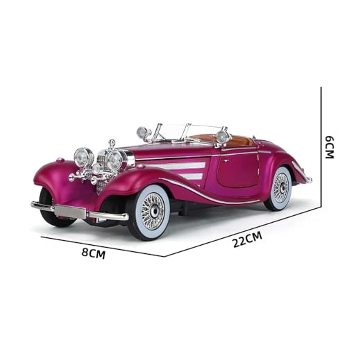 Image of 1:24 Vintage Model Car Toy Diecast Metal Cars Vintage Car for Kids Light Sound Pull Back Openable Door Toy Cars