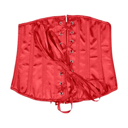 Caxndycing Corsé para mujer, cintura pirata, cinturón, disfraz de Halloween, cinturón de cintura, corsé pirata, corsé ancho, retro, corsé de piel, corsé con cordones, Catwoman, Vino, XXL