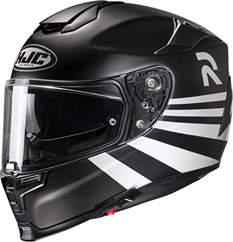 HJC Rpha 70 Stipe Casco Moto Sport Touring, Nero/Bianco, M, 57-58 cm