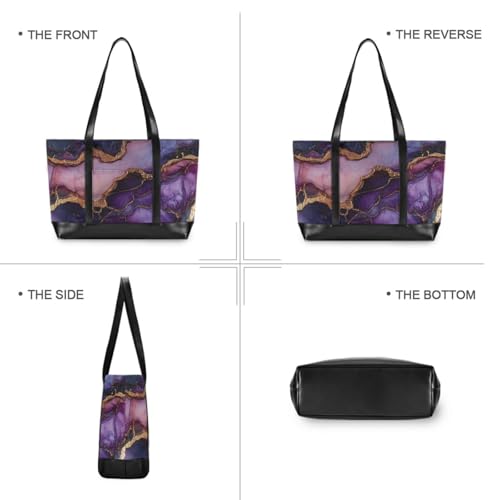 Marble Purple Burgundy professional work bag with laptop compartment with zipper tote for Travel Pool Swim Beach Vacation Necessities with lunch bolsa para laptop mujer3