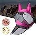 Prevent-Mosquito Horse Full Face Protection Mesh Mask with Nasal Cover Riding Equestrian Equipment for Horse(Black,S)