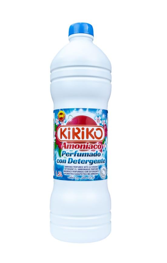 Amoniaco Perfumado con Detergente 1.5 Lt Kiriko. Caja 8 botellas