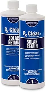 Rx Clear Solar Retain | Liquid Pool Cover | Easy Method to Reduce Water, Heat & Chemical Loss in Swimming Pools | Traditional Solar Cover Alternative | 1 Quart Bottles | 2 Pack