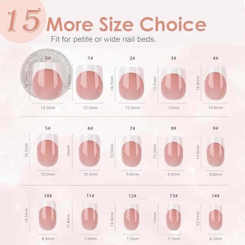 Image of 9 Color Press On Nails Fake Nail 216 Pcs, French tip press-on nails, Press on Nail, Artificial Nail Extensions Combo in Multicoloured, Full Cover Glossy Nude False Acrylic Nails for Women Girls (03, 216 count (Pack of 1))