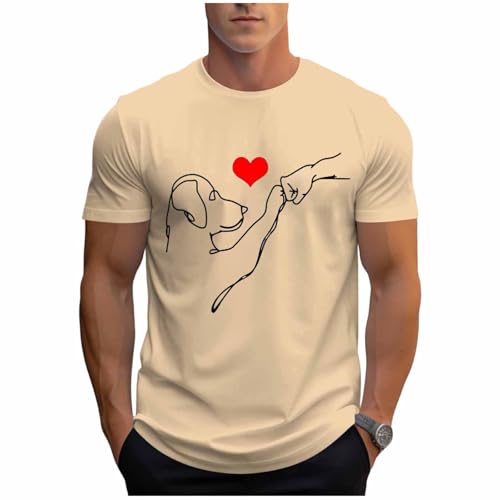 Image of Mens T Shirt Casual T Shirts Basic Tshirt Breathable T-Shirt Summer T-Shirts Fashion Tshirts Sport Shirt Smart Top Training Tee Shirt Active Sportswear Hawaiian Tee Shirts Khaki 4XL