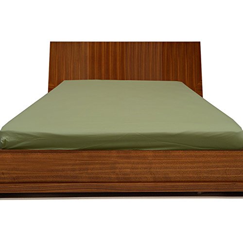 Laxlinen Super Soft Quality 100% Egyptian Cotton 1Pc Fitted Sheet 18 Inch Extra Deep Pocket Three Quarter/Small Bed, Sage Solid 600-Thread Count #TOP30