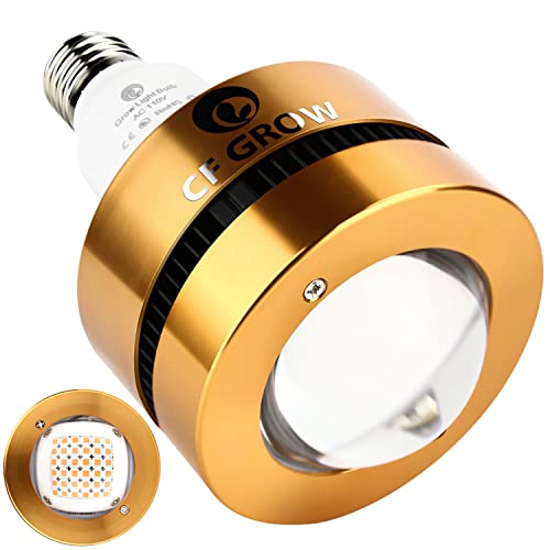 Cfgrow Grow Light Bulb With Samsung Lm301B Leds For Indoor Plants Full Spectrum, 36W Led Grow Lamp 300W Equivalent With Optical Glass Lens For Hydroponic Seeding Veg Bloom Greenhouse Plant Lights #TOP12