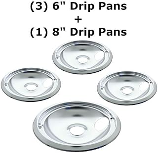 Kitchen Basics 101 119204XZ Style B Chrome 4 Pack Drip Bowls 3 Small