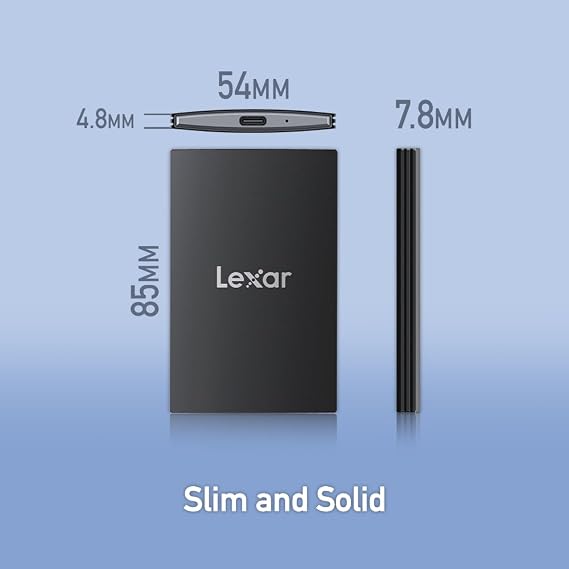 Lexar SL500 harici SSD 1 TB, USB3.2 Gen2x2 taşınabilir SSD, 2000 MB/s'ye kadar PSSD okuma, 1800 MB/s yazma, harici katı hal sürücüsü, iPhone15 Serisi/Mac/PS5/XBOX/Laptop/PC (LSL500X001T-RNBNG) için