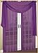 MONAGIFTS purple Scarf Voile Window Panel Solid sheer valance curtains 216" LONG