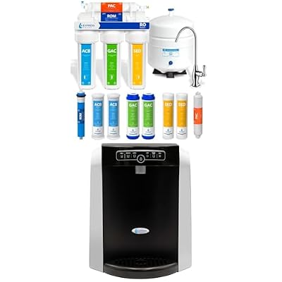 Bundle of Express Water RO5DX Reverse Osmosis Filtration NSF Certified 5 Stage RO System with Faucet and Tank + Express Water Countertop Water Dispenser Hot & Cold Water Dispenser