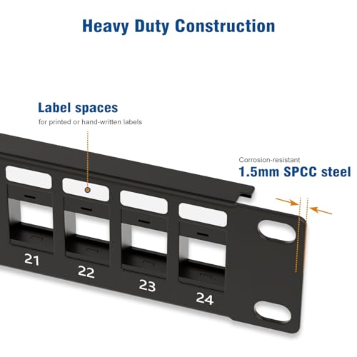 image for iwillink Blank Keystone Patch Panel 24 Port, 1U 19