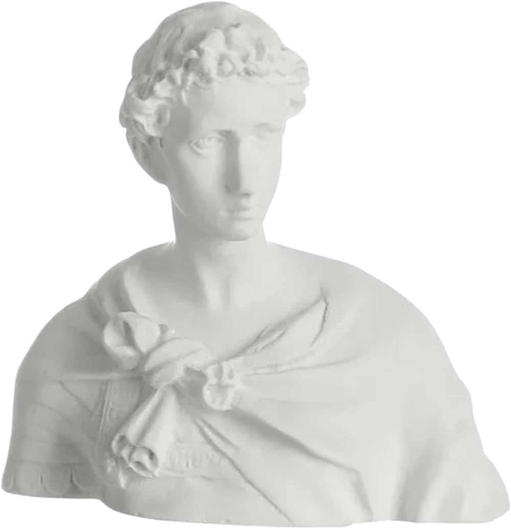 Resin Greek Famous Bust Sculpture, Mythology Goddess Figurines Nordic Classic Roman Head Bust Statue Portraits for Home Office Decor Art Gift, St George, 6cm/2.36"