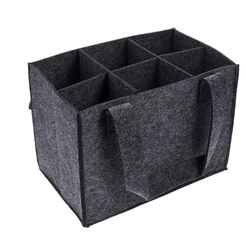 Bolsa de vino de fieltro para picnics y cenas con asas y 6 compartimentos