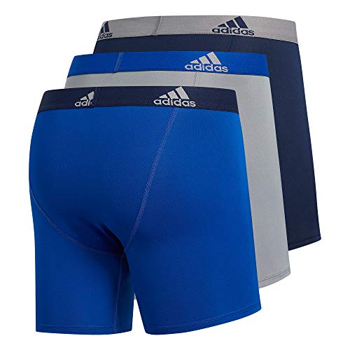 Adidas Men's Performance Boxer Brief Underwear (3-Pack), Collegiate Royal Blue/Grey/Collegiate Navy, Medium #TOP4