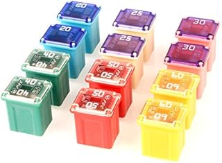 Gebildet 12pcs 12V-24V Automotive Low Profile Jcase Box Shaped Assorted Fuse for Trucks,Cars and SUV,Boat(20A/25A/30A/40A/50A/60A,Each 2pcs)