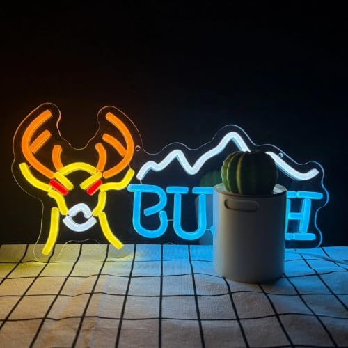Beer LED Neon Sign Deer Neon Light Led Signs Wall Decor Suitable for For Display Handcraft Artwork Gift Shop Store Recreation Room Home Room Garage Wall Windows Home Bar Pub Man Cave Party
