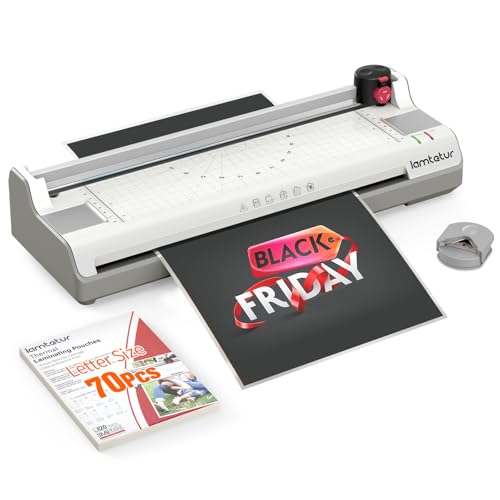 Laminator Machine 11X17 with 70Letter Size Laminating Sheets for A3/A4,13Inch Wide Thermal Hot&Cold 2Roller Lamination Laminated 3-5mil for Office Home School Teacher,with Paper Cutter,Corner Rounder