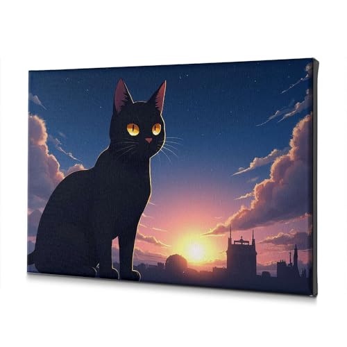 Toile de salle de bain chat noir pour une ambiance spa et cocooning