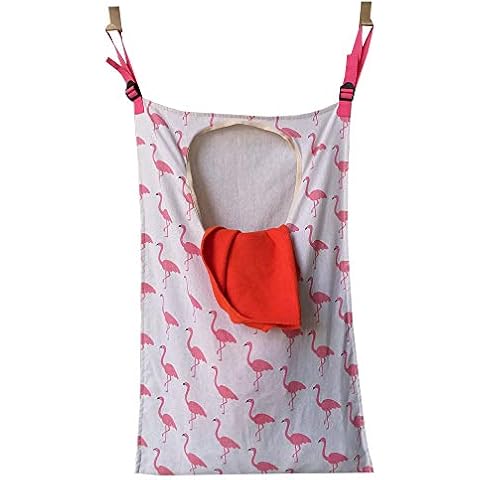 HDHYK Adjustable Door-Hanging Laundry Hamper with Stainless Steel Hooks Cover