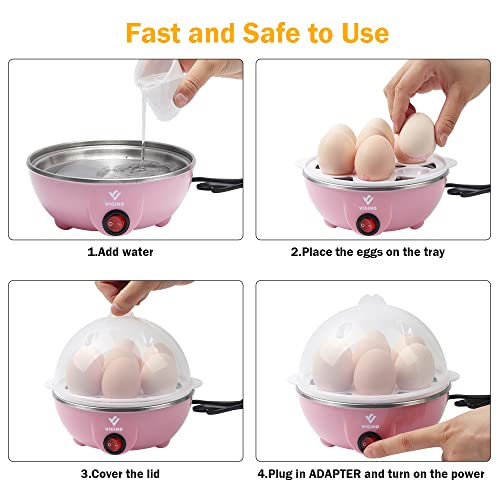 VIGIND Egg Cooker,350W Rapid Electric Egg Maker,Egg Steamer,Egg Boiler,Egg Cookers With Automatic Shut Off,14 Egg Capacity Double-Layer Lazy Egg Boiler,Multifunction Heated Milk,Heated Food