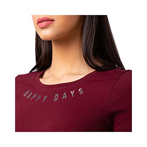 Image of Spykar Printed Blended Round Neck Women's Regular Fit Top