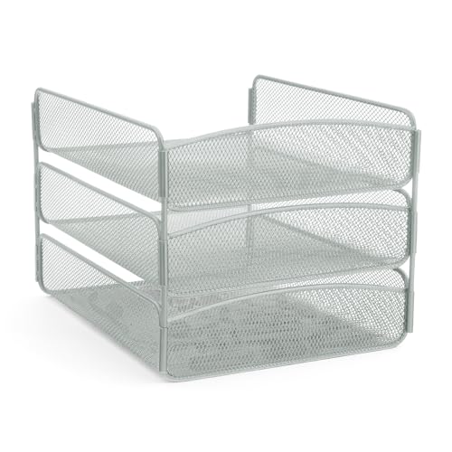 Bureau triple plateau Onyx WH meuble informatique blanc multi-écrans - 5
