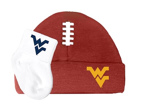 Future Tailgater West Virginia Mountaineers Baby Football Cap and Socks Set 0-6 Months