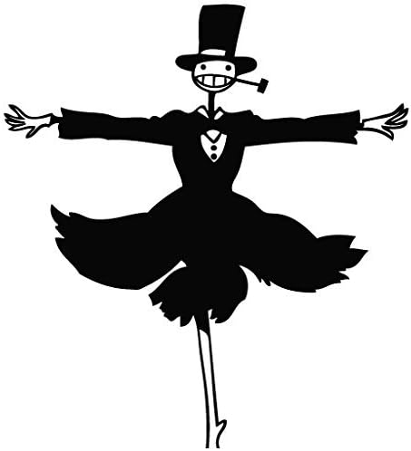 HOWLS MOVING CASTLE ANIME SCARECROW LOGO VINYL STICKERS SYMBOL 5.5" DECORATIVE DIE CUT DECAL FOR CARS TABLETS LAPTOPS SKATEBOARD - WHITE