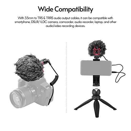 Queenser Kit de gravação de vídeo para telefone celular Tripé de mesa Suporte para telefone Microfon