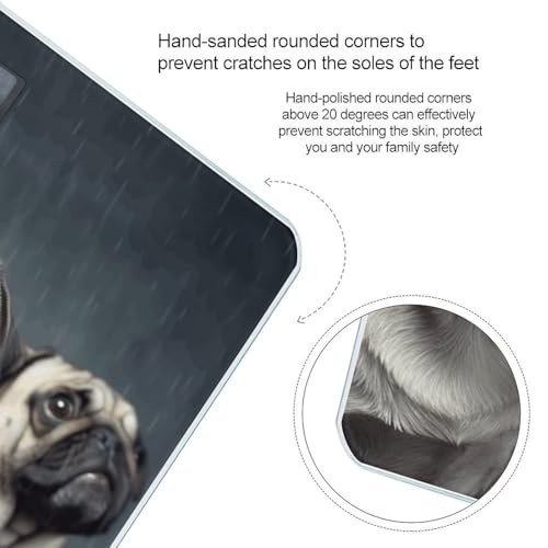 Báscula digital para baño con diseño divertido de perro, vidrio templado miniatura 4