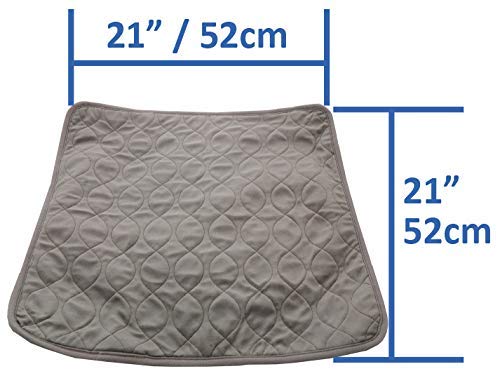 Obbomed MC-1030S Ultra Soft 4-Layer Absorbent Washable Reusable Waterproof Chair Underpad for Incontinence, Reusable Seat Pad Sheet Cover Protector for Elder, Adult, Child, or Pet, Brown, 21” X 21“