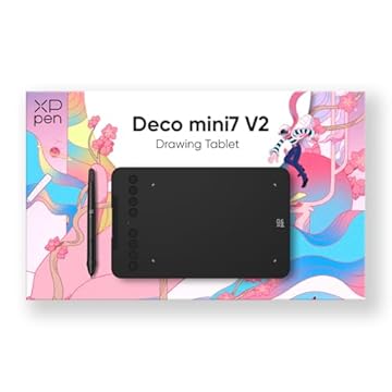 Mesa Digitalizadora XP-Pen Deco Mini7 V2 Preto 8 teclas de atalho 16384 níveis de pressão