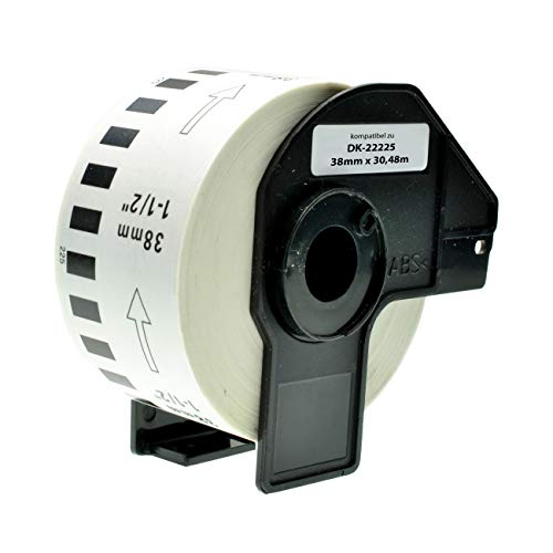 Logic-Seek 3X Endlos-Etikett kompatibel für Brother DK22225 38mm x 30,48m P-Touch QL-1050 1060N 500 550 560 570 580 700 500 A BS BW 560 VP YX 580N 650TD 710W 720NW
