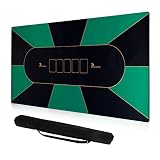 PLAYWUS Poker Mat, 70 x 35 Inch Smooth & Easy Cleaning Poker Table Top with Storage Bag, Non-Slip Ru