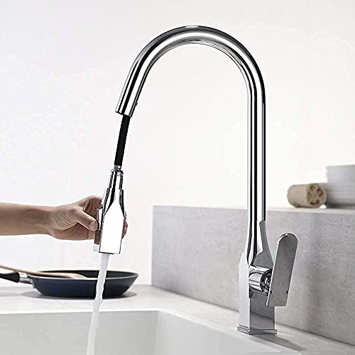 Mitigeur de cuisine mitigeur monotrou bec rétractable pour évier moderne - 5