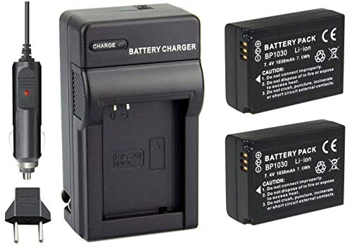 Kit 2 baterias BP-1030 + carregador para Samsung NX200 NX210 NX300 NX1000 NX2000
