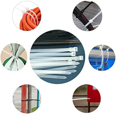 Cable Ties White 400 Pack Nylon Zip Ties Plastic Tie Wraps Clear Cable Tie Self-Locking Multi-Purpose Ties for Home,Office, Garden, Workshop,Industrial in Size 100mm,150mm,200mm,300mm