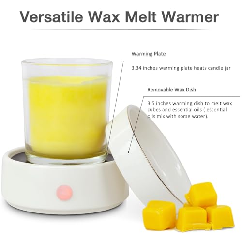 3-in-1 Electric Wax Melt Warmer - Essential Oil and Candle Burner, Ceramic Fragrance Warmer for Scented Tarts, Jars, Oils - Home, Office, Bedroom Gift Decor - Thumbnail 4